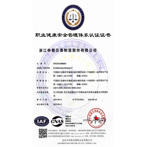 职业安康宁静办理系统认证证书